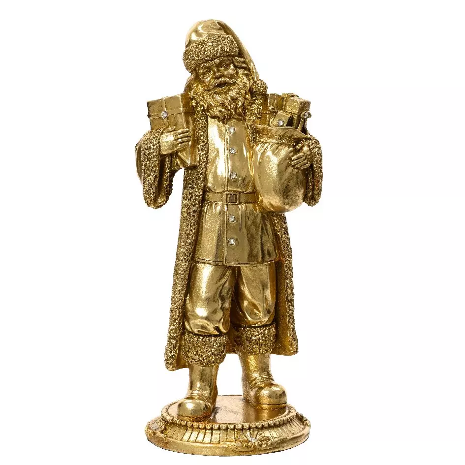 eminza Statue Père Noël (H18 cm) Luigi en or