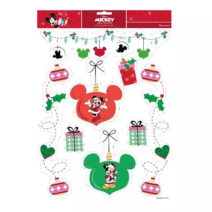 eminza Stickers pour fenêtre Disney Mickey Noël