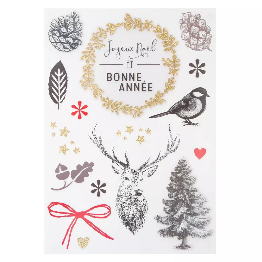 eminza Stickers pour fenêtre Forêt