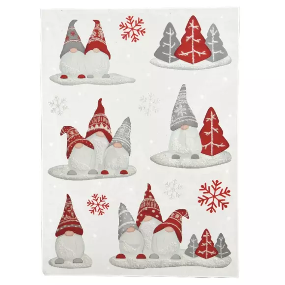 Eminza Stickers Vitrostatique Lutin De Noël