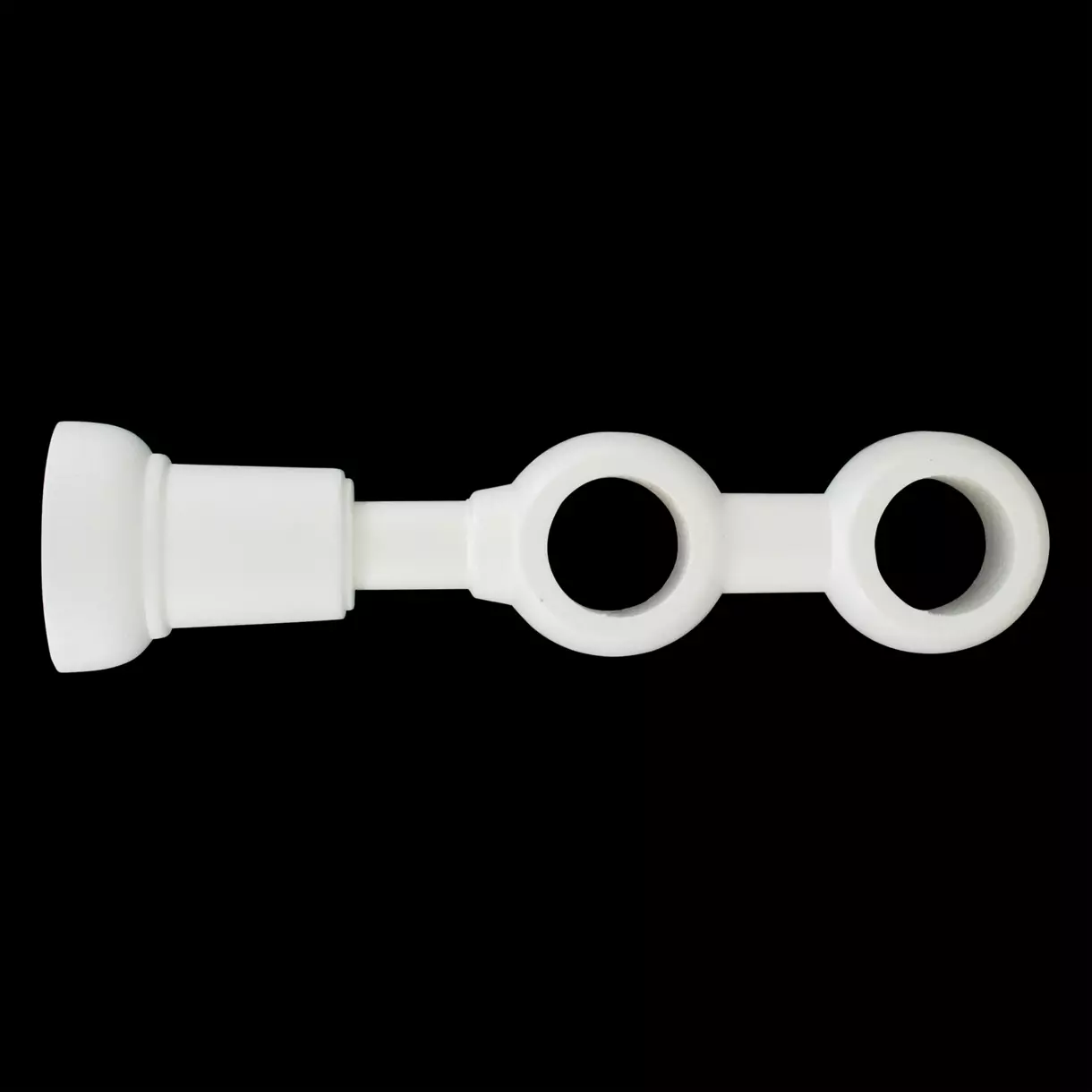 eminza Support double bois (L215 / D28 mm) Blanc