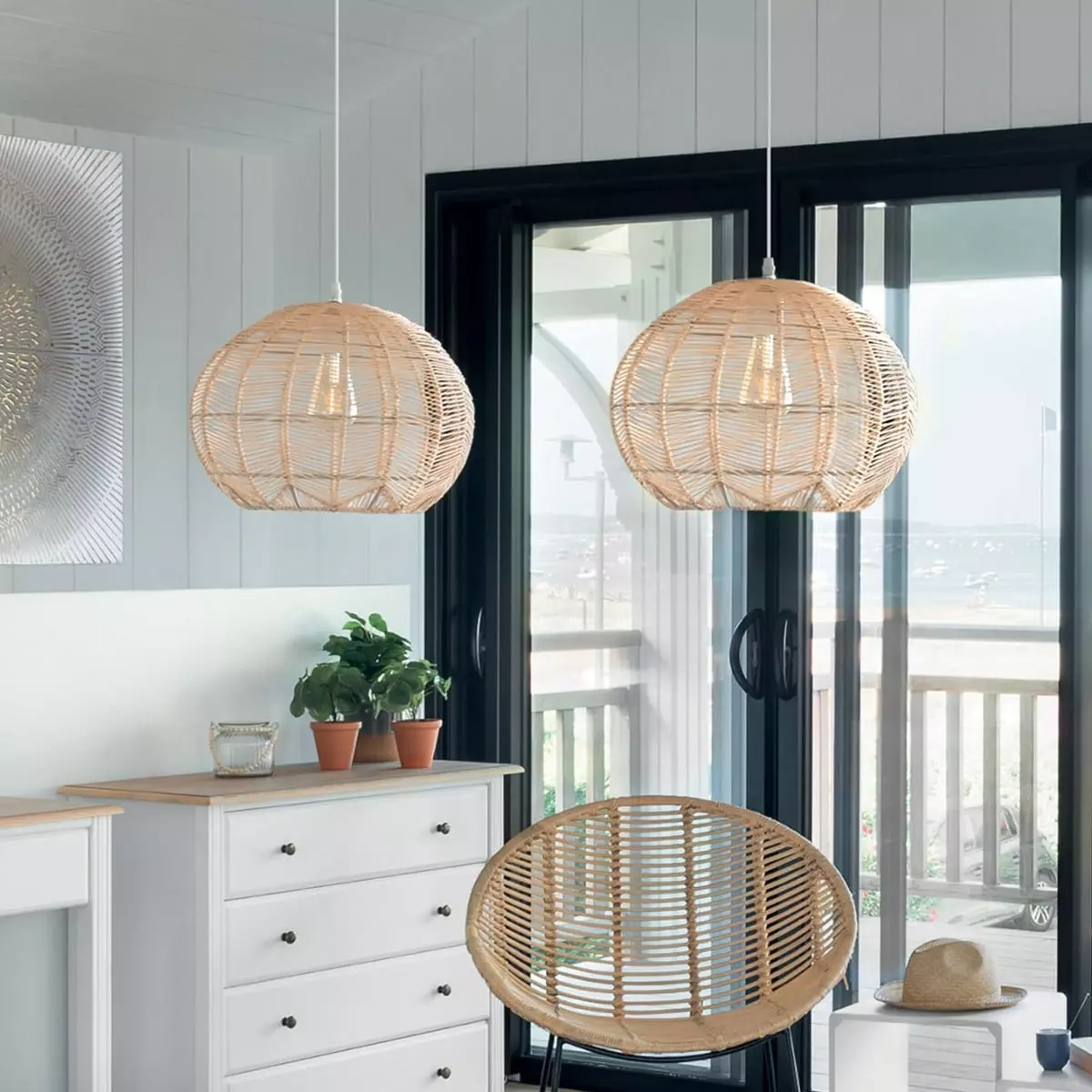 eminza Suspension en rotin (D38 cm) Ursa Naturelle