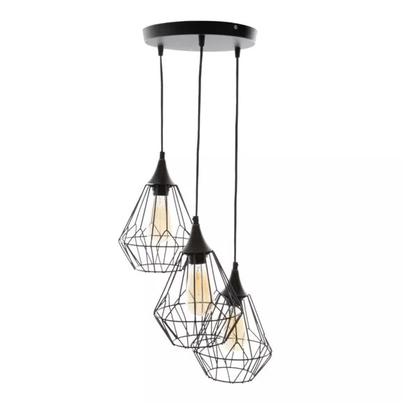 Eminza Suspension Métal (D24 5 Cm) Filaire Noir