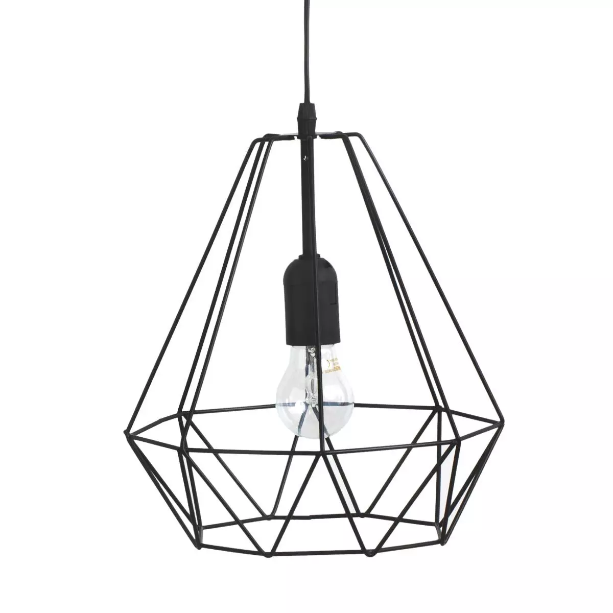 eminza Suspension métal (D25 cm) Diamant Noir