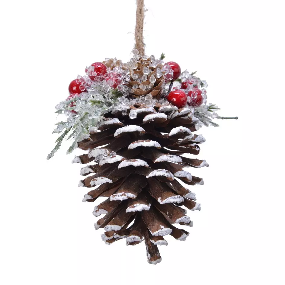 eminza Suspension pommes de Pin (13 cm) Anouk givré