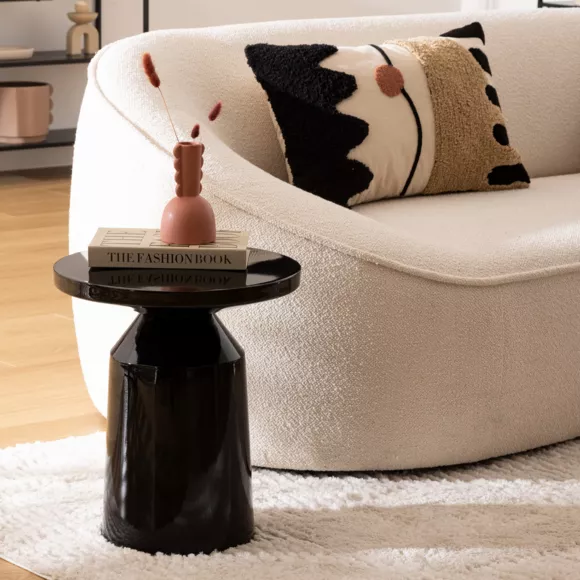 Eminza Table à Café Totem Métal (H44 Cm) Sita Noir