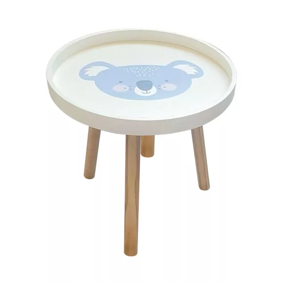 Eminza Table Basse Enfant Bois (D30 Cm) Koala Bleu