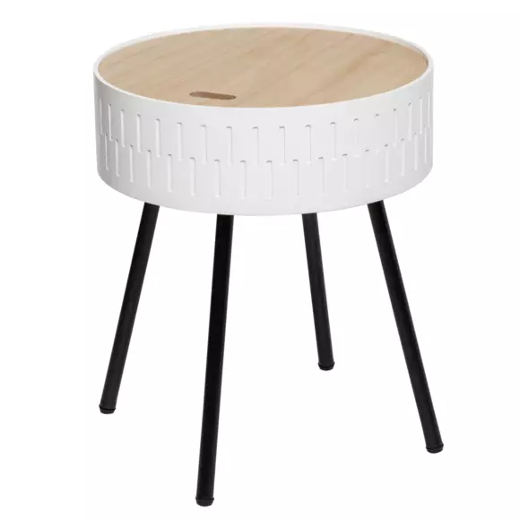 Eminza Table Coffre En Bois (H45 Cm) Shiro Blanche