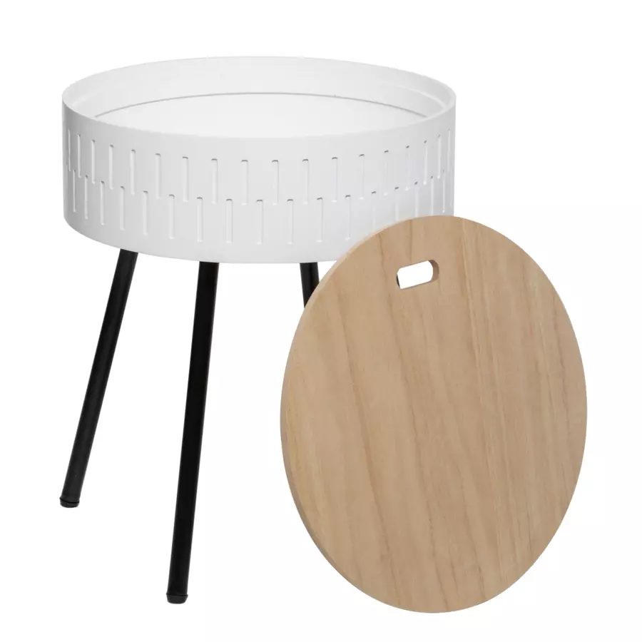 Eminza Table Coffre En Bois (H45 Cm) Shiro Blanche
