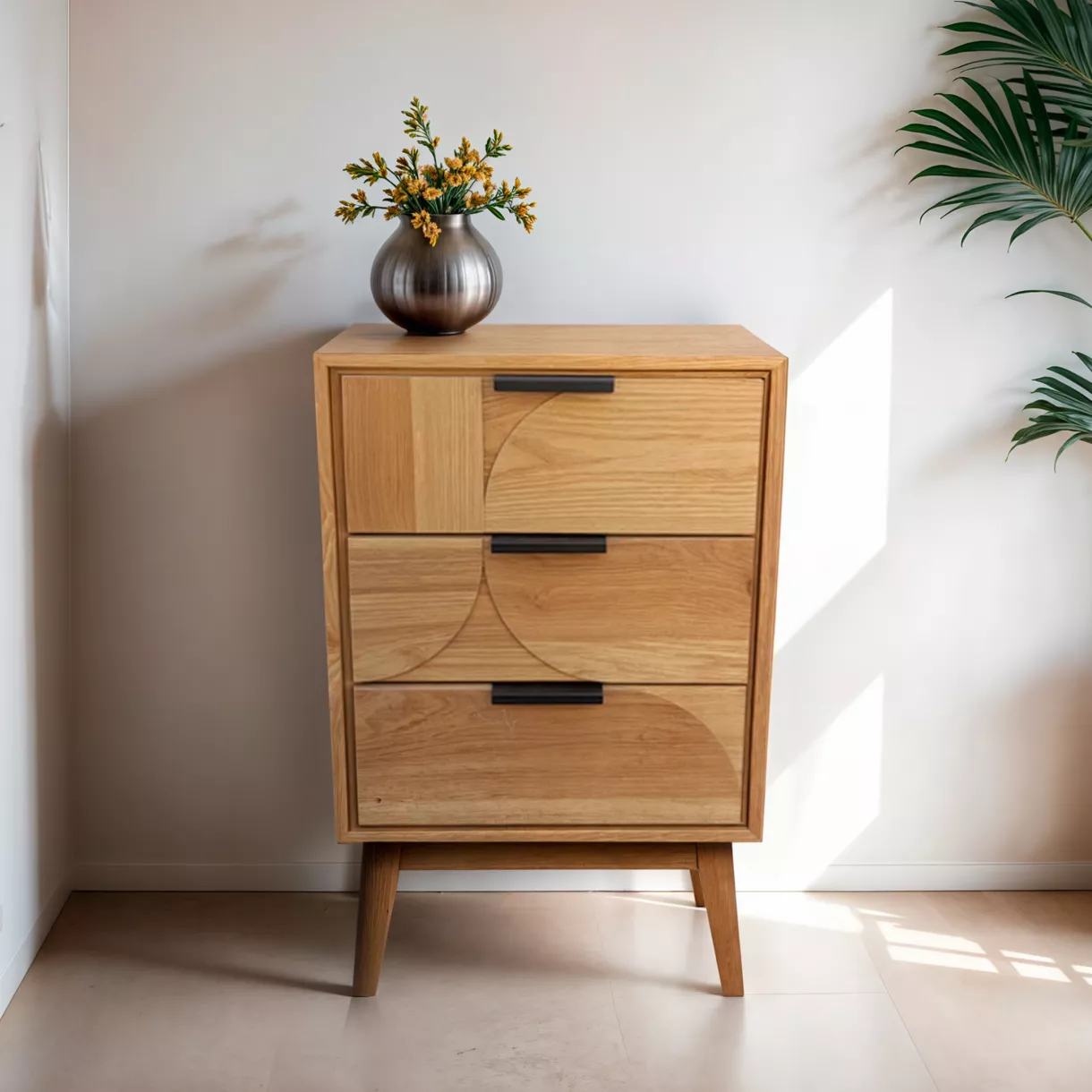eminza Table d'appoint bois (H65 cm) Hanoï Naturel