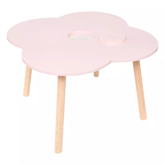 Eminza Table Enfant Bois (40 Cm) Douceur Fleur Rose