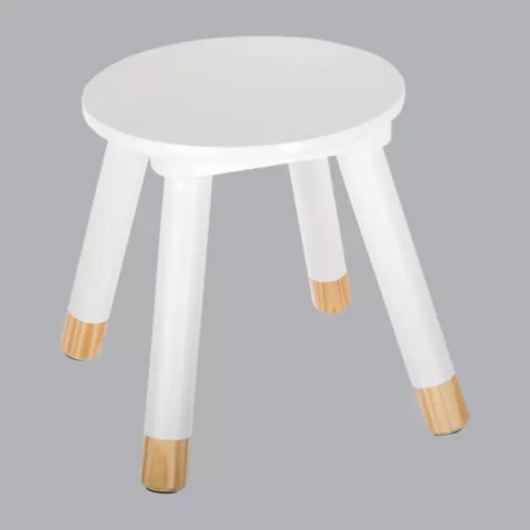Eminza Tabouret Enfant Bois (H24 Cm) Douceur Blanc