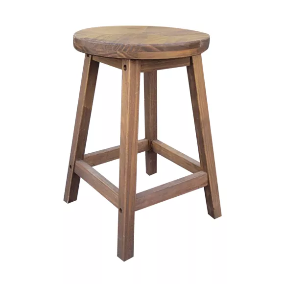 Eminza Tabouret Rond Bois (H45 Cm) Davao Marron