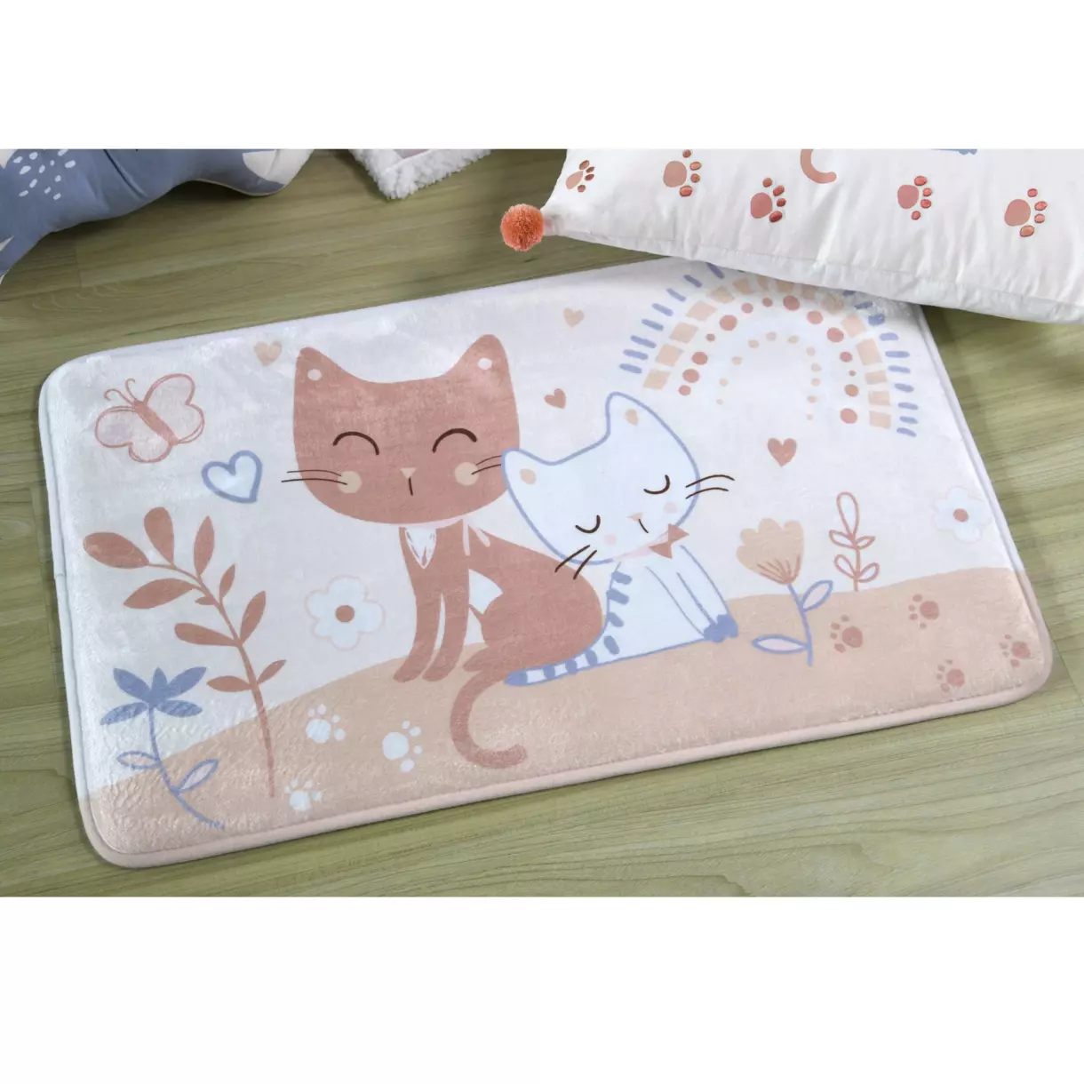 eminza Tapis antidérapant (75 cm) Zoéline Rose
