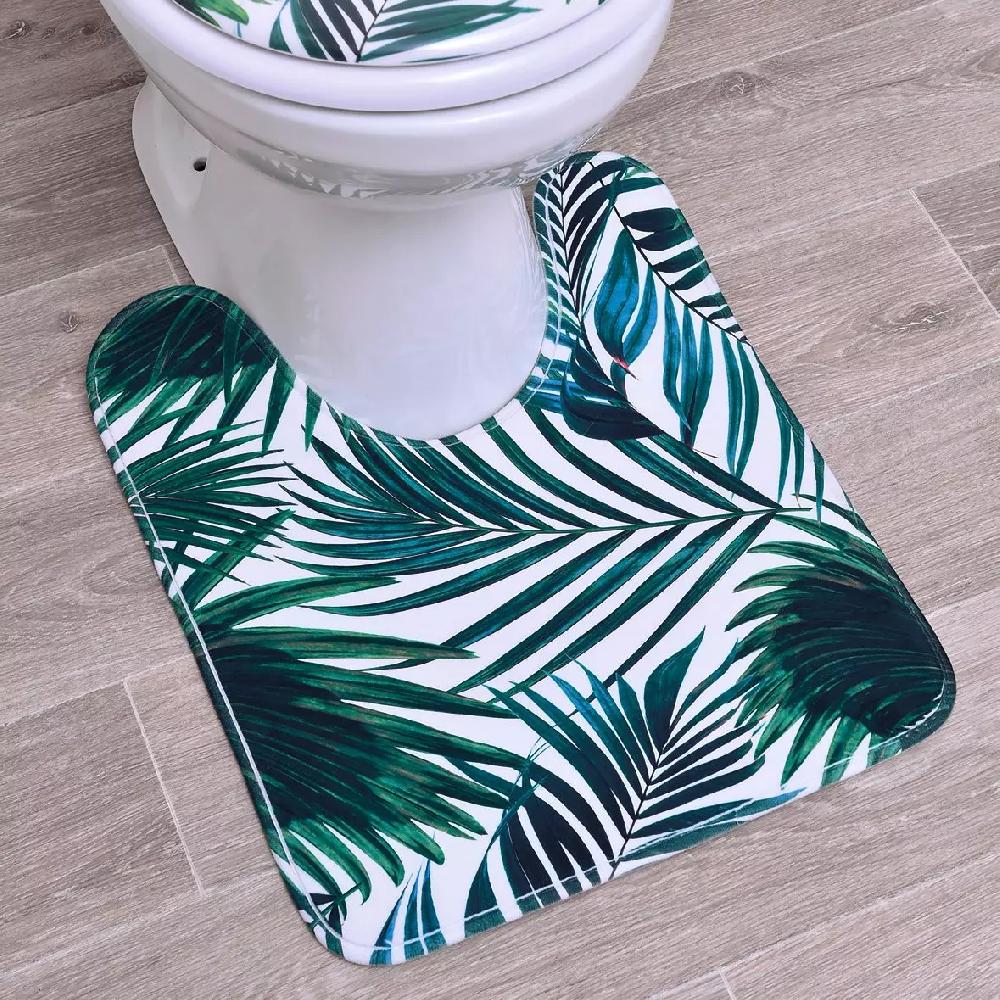 eminza Tapis contour WC Tropicale Vert
