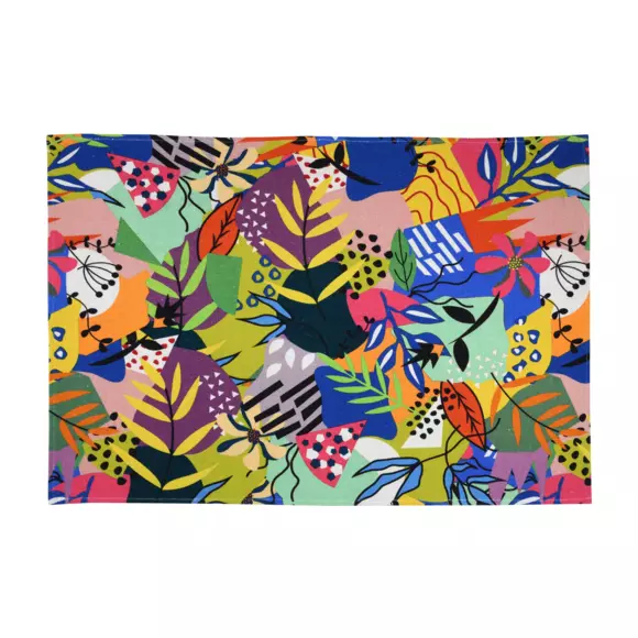 Eminza Tapis Coton (90 Cm) Popart Bleu Canard