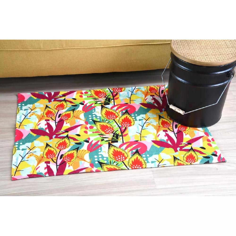 eminza Tapis coton (90 cm) Popart Jaune moutarde