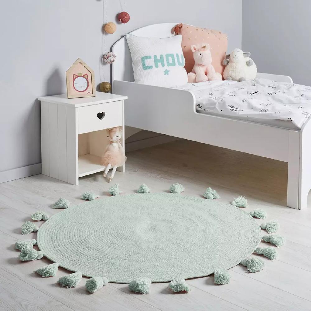 eminza Tapis coton enfant (90 cm) Lou Vert