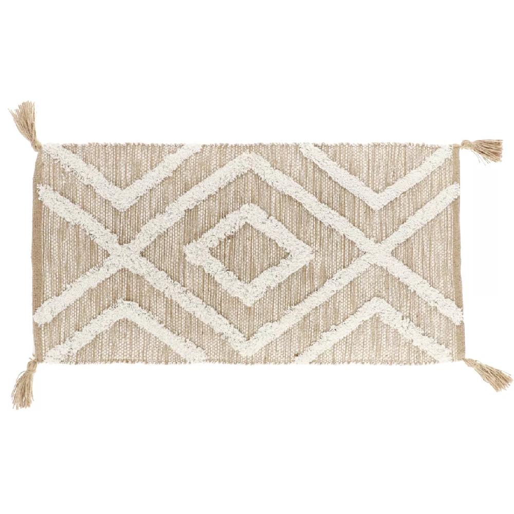 eminza Tapis coton et jute (45 x 90 cm) Fez Beige