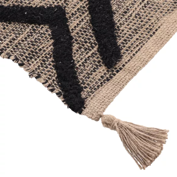 Eminza Tapis Coton Et Jute (45 X 90 Cm) Lagos Noir
