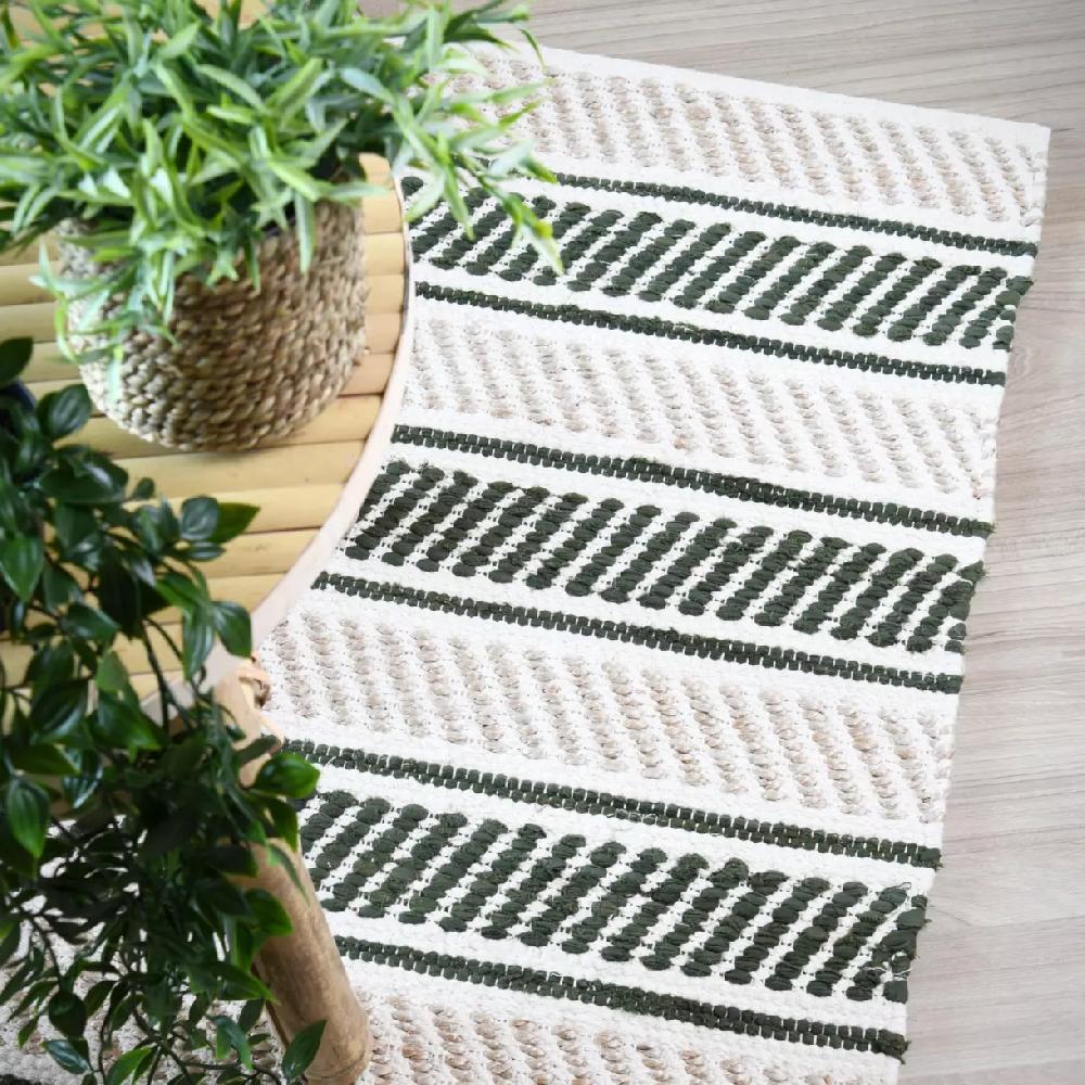 eminza Tapis coton et jute (60 x 90 cm) Jarvis Vert