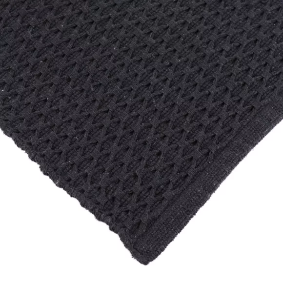 Eminza Tapis Coton Tressé (45 X 90 Cm) Rosario Noir