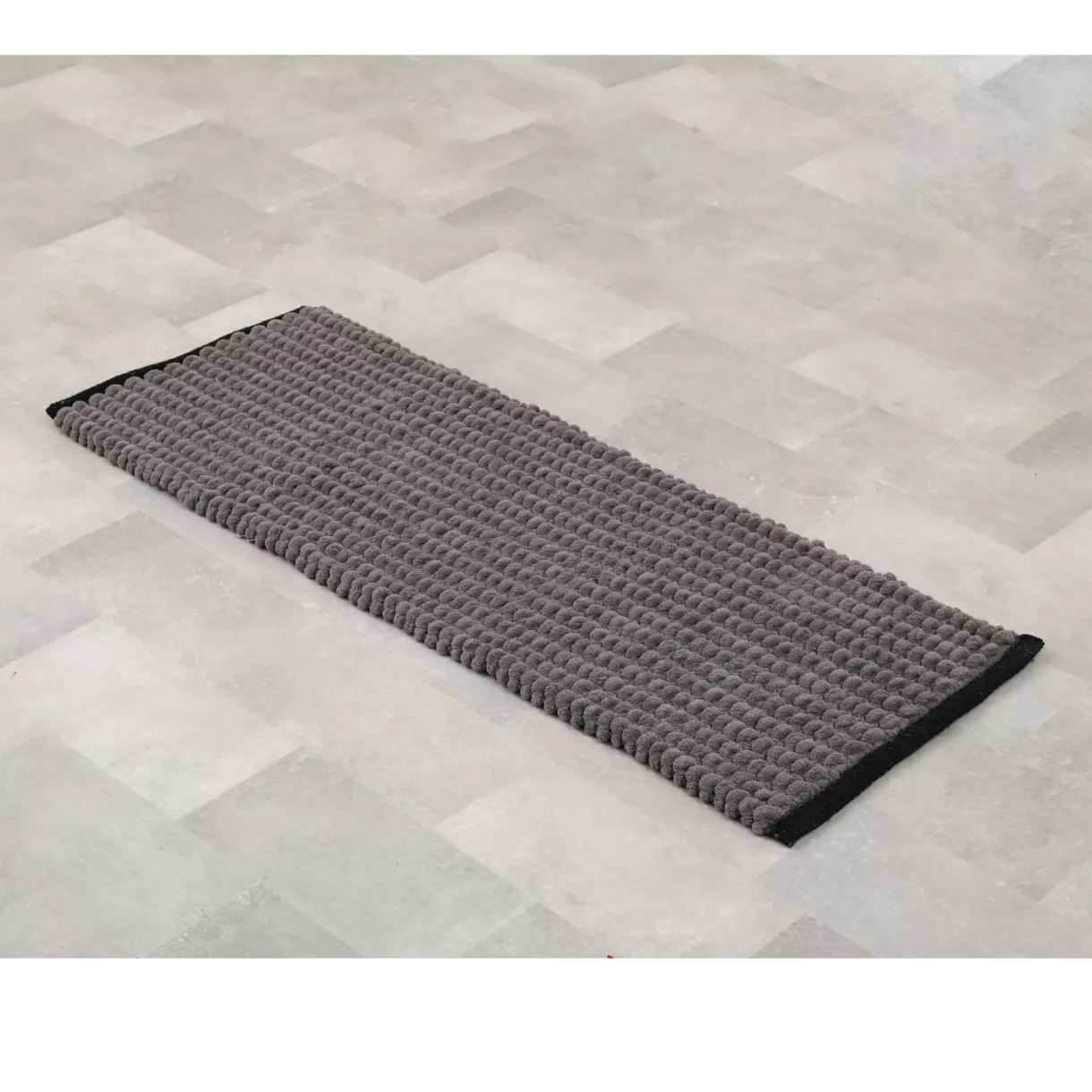 eminza Tapis de bain (120 cm) Black Line Gris / noir