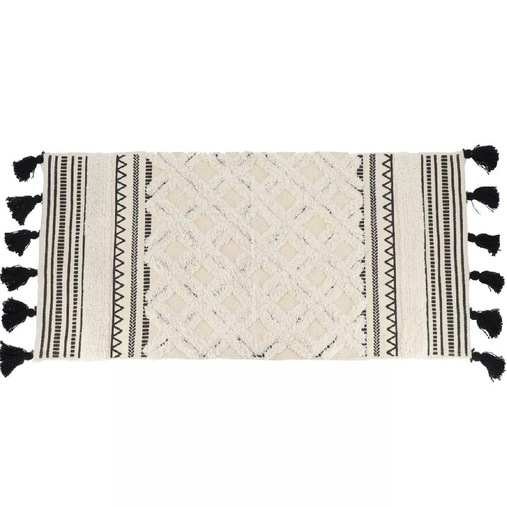eminza Tapis de bain coton (45 x 90 cm) Agadir Noir