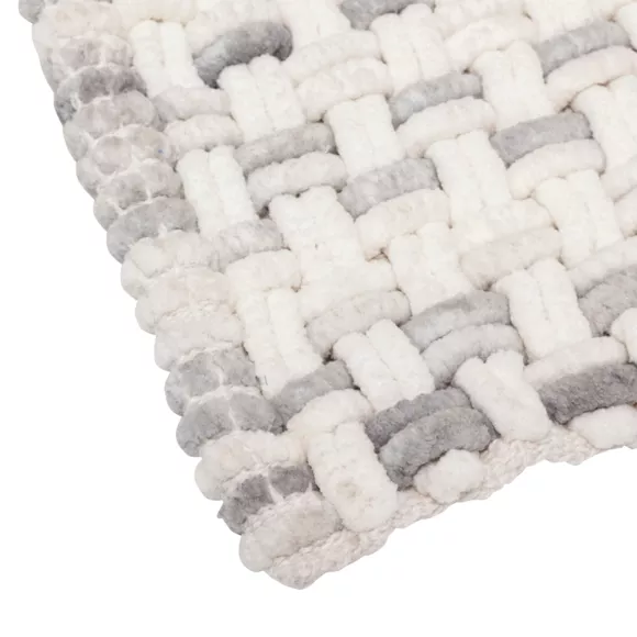 Eminza Tapis De Bain Coton (50 X 75 Cm) Tresse Gris