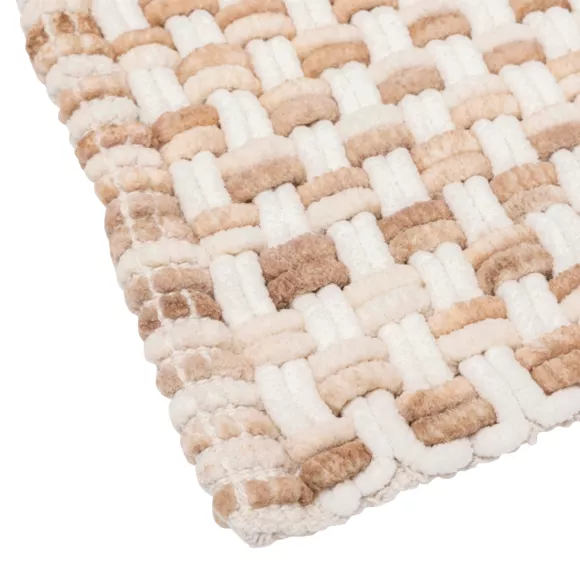 Eminza Tapis De Bain Coton (50 X 75 Cm) Tresse Taupe