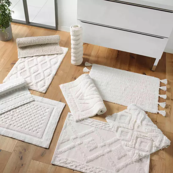 Eminza Tapis De Bain Coton (50 X 80 Cm) Gladis Blanc
