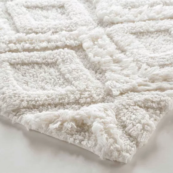 Eminza Tapis De Bain Coton (50 X 80 Cm) Ikatis Blanc
