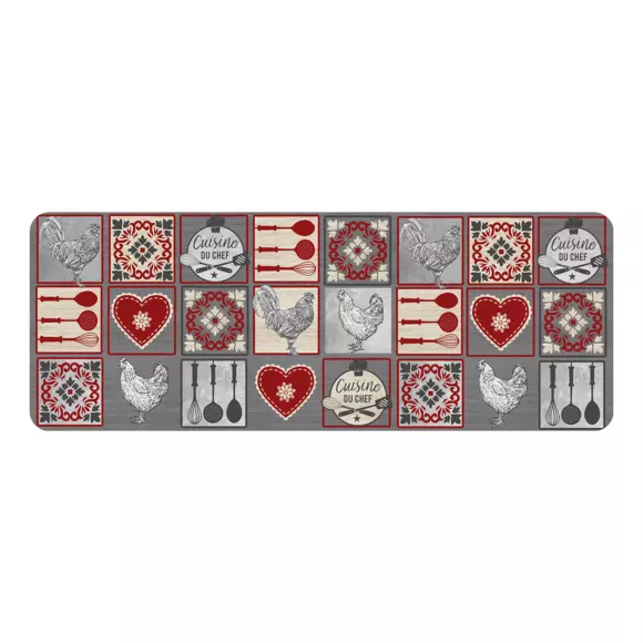 Eminza Tapis De Cuisine (45 X 120 Cm) Rustico Rouge
