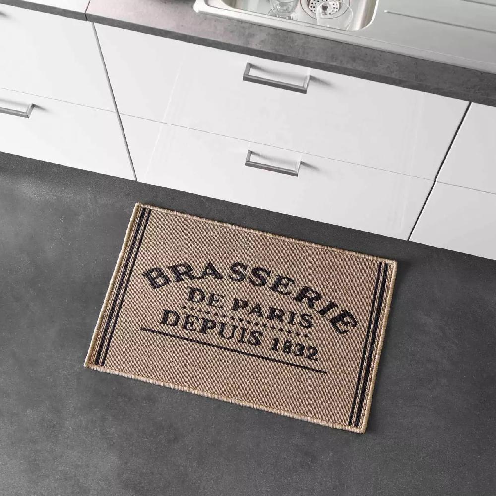 eminza Tapis de cuisine (50 x 80 cm) Troquet Beige