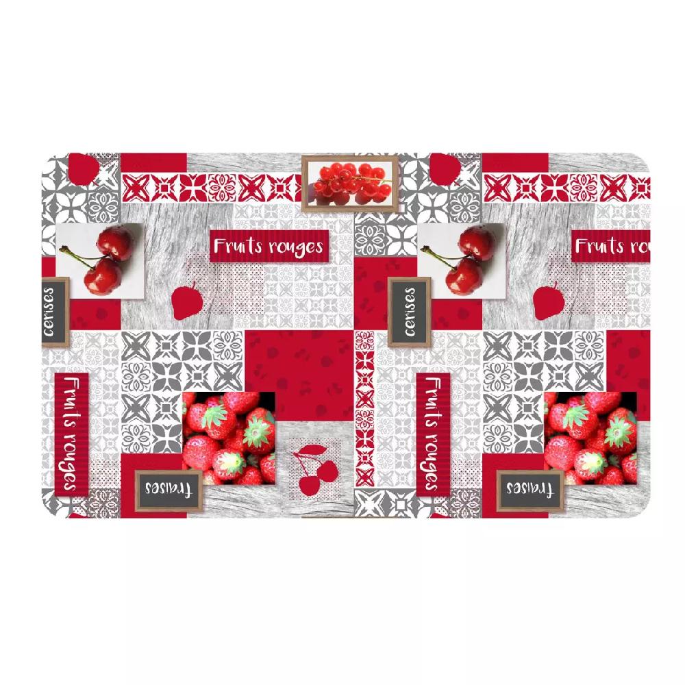 eminza Tapis de cuisine (75 cm) Fraisia Rouge