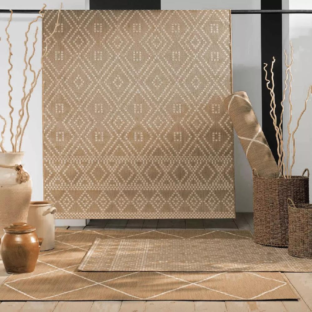 eminza Tapis de salon (120 x 170 cm) Tania Beige