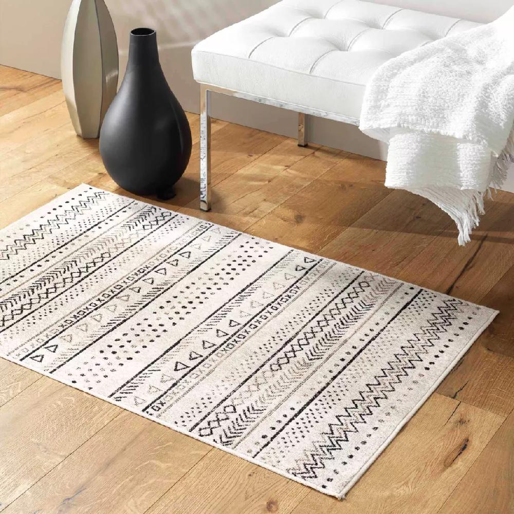 eminza Tapis de salon (68 x 110 cm) Tallulah Ecru