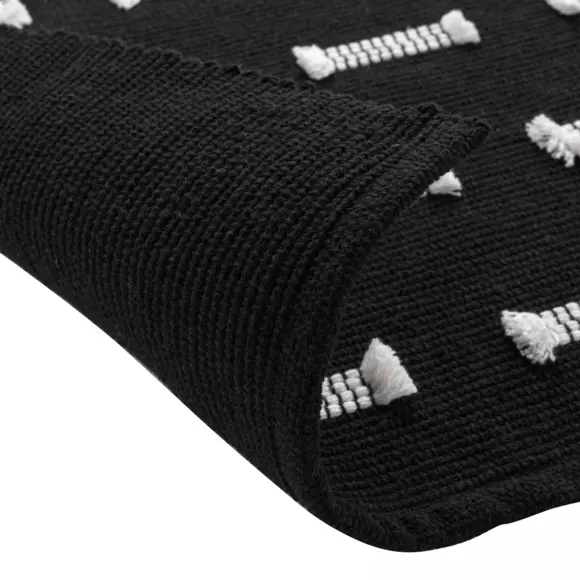 Eminza Tapis De Salon Coton (50 X 80 Cm) Juline Noir