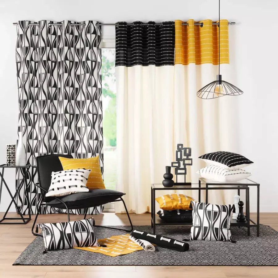 Eminza Tapis De Salon Coton (50 X 80 Cm) Juline Noir