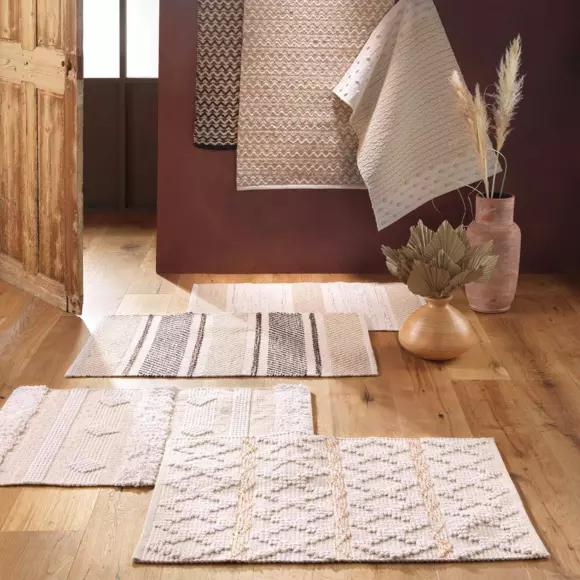 Eminza Tapis De Salon Coton (60 X 90 Cm) Athos Ecru