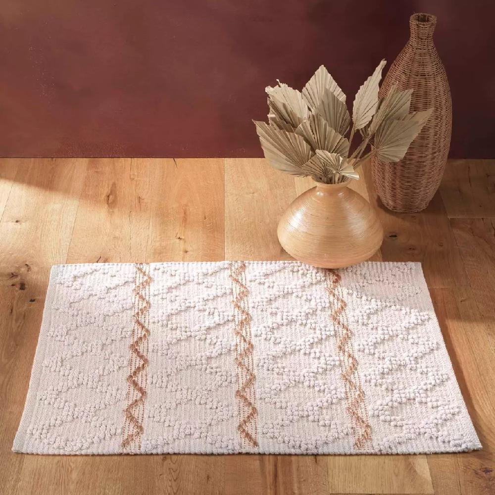 eminza Tapis de salon coton (60 x 90 cm) Belem Ecru