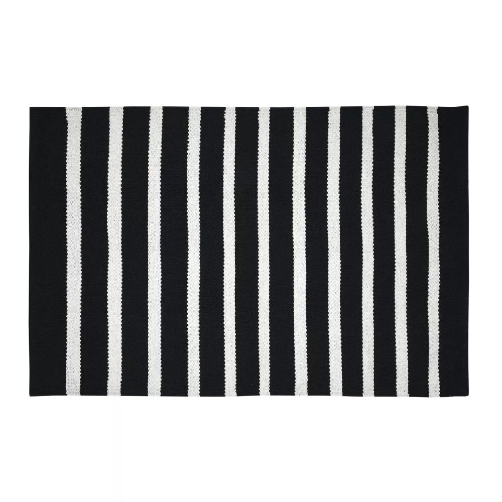 eminza Tapis de salon coton (60 x 90 cm) Calvi Noir
