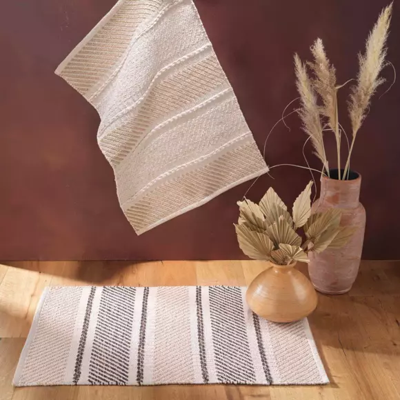 Eminza Tapis De Salon Coton (60 X 90 Cm) Silves Noir
