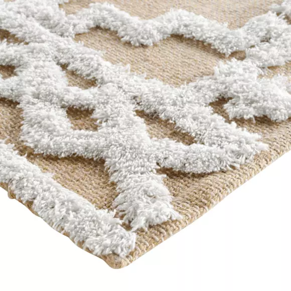 Eminza Tapis De Salon Jute (60 X 90 Cm) Medine Beige