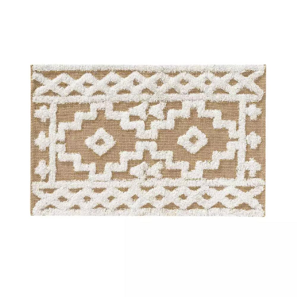 eminza Tapis de salon jute (60 x 90 cm) Medine Beige