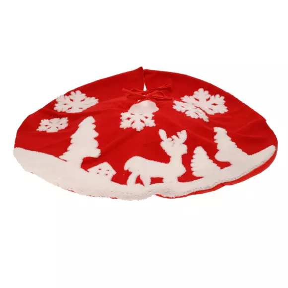 Eminza Tapis De Sapin Rond (D85 Cm) Forêt De Noël