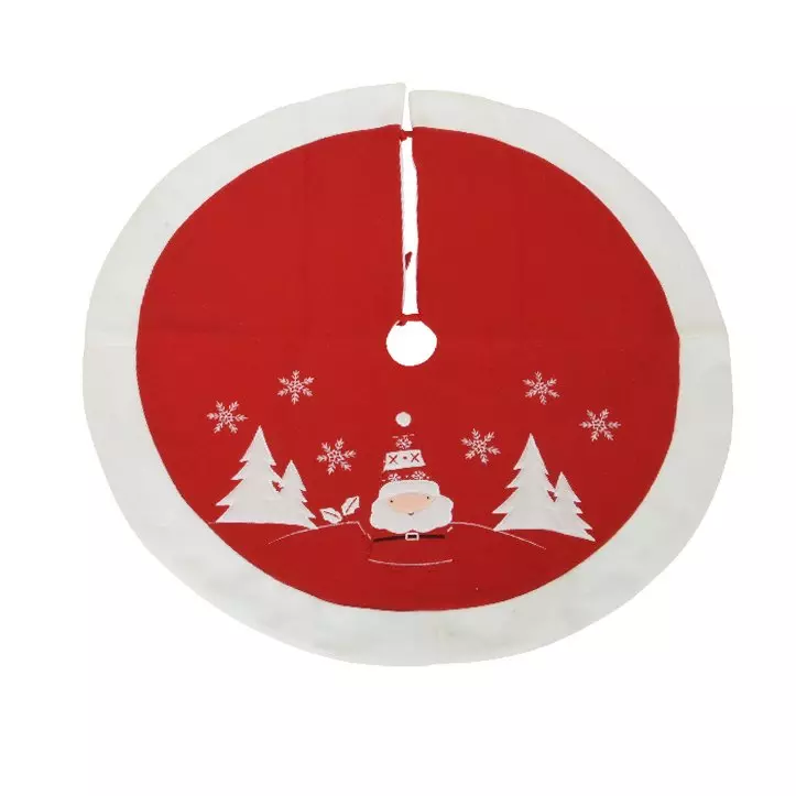 eminza Tapis de sapin rond (D89 cm) Père Noël