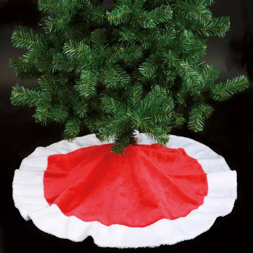 eminza Tapis de sapin rond (D90 cm) Peluche de Noël