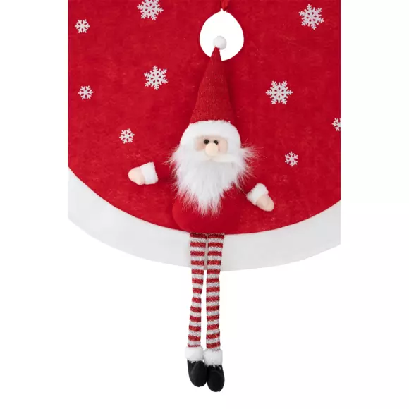 Eminza Tapis De Sapin Rond (D90 Cm) Père Noël Rigolo