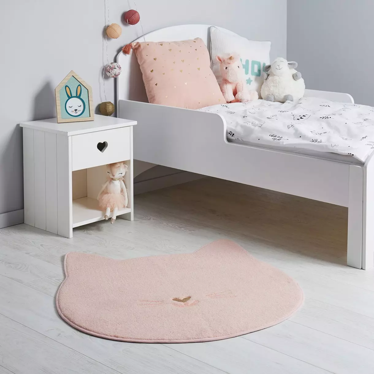 eminza Tapis enfant (80 cm) Chaton Rose
